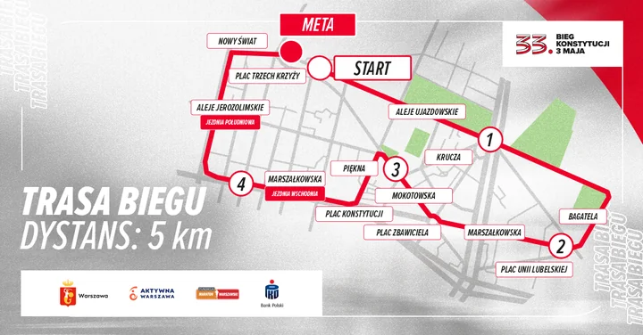 Obraz do artykułu: Biało-czerwony bieg wraca do centrum - 34. Bieg Konstytucji 3 Maja