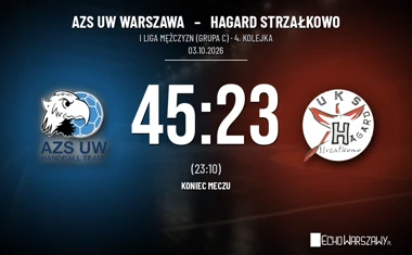 [PIŁKA RĘCZNA] AZS UW Warszawa – Hagard Strzałkowo 45:23. Warszawiacy skuteczni w I Lidze Mężczyzn (Grupa C)