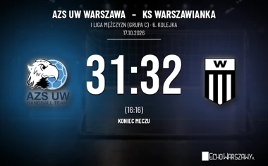 [PIŁKA RĘCZNA] AZS UW Warszawa – KS Warszawianka 31:32. Sąsiedzi z tabeli podzieleni jedną bramką w I Lidze Mężczyzn (Grupa C)