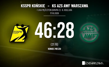 [PIŁKA RĘCZNA] KSSPR Końskie – KS AZS AWF Warszawa 46:28. Trzecie zwycięstwo gospodarzy w tej rywalizacji w I Lidze Mężczyzn (Grupa C)