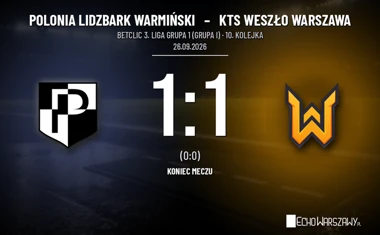 [PIŁKA NOŻNA] Remis lidera w Betclic 3. Liga Grupa 1 (Grupa I) – Polonia Lidzbark Warmiński – KTS Weszło Warszawa 1:1