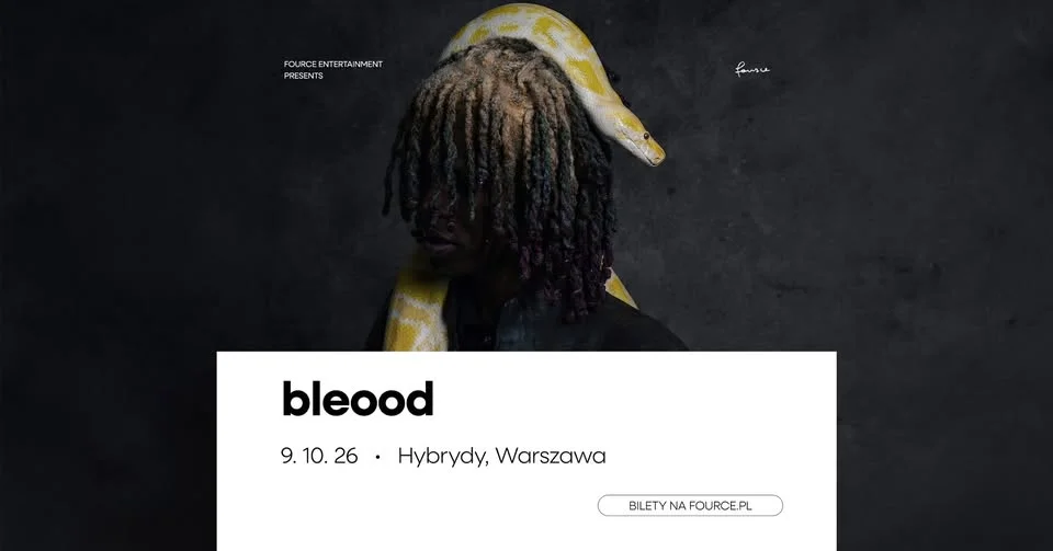Grafika promocyjna wydarzenia bleood • Warszawa: koncert rapera