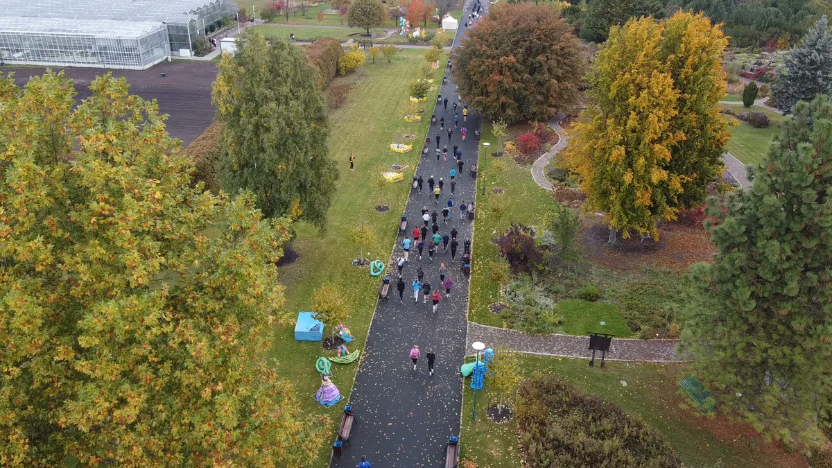 Grafika promocyjna wydarzenia Botaniczna Piątka Warszawa – jesienna edycja