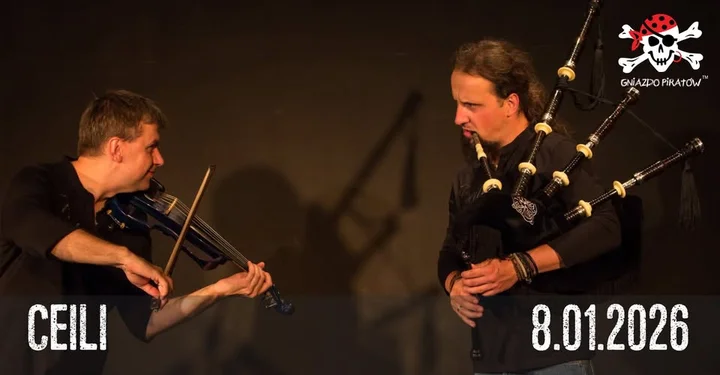 Grafika promocyjna wydarzenia Ceili — koncert celtyckiej fuzji w Gnieździe Piratów (Warszawa)