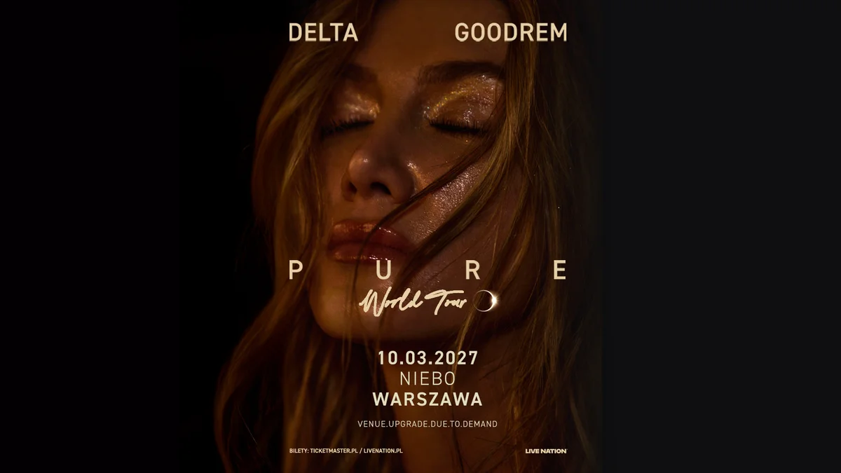 Grafika promocyjna wydarzenia Delta Goodrem – PURE World Tour w Warszawie