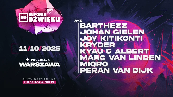 Obrazek przedstawia grafikę promocyjną wydarzenia Impreza klubowa z legendami muzyki elektronicznej w Progresji
