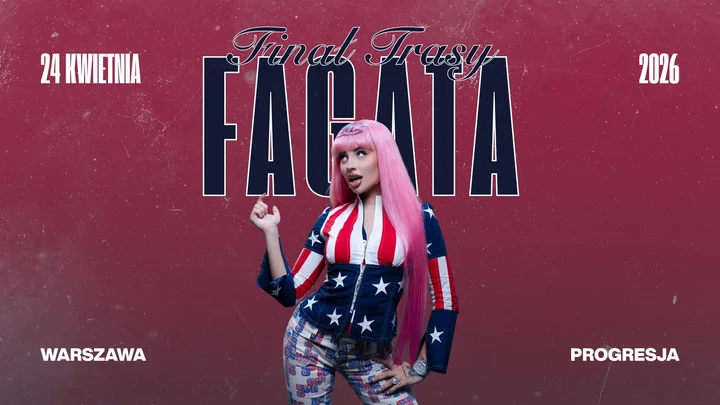 Grafika promocyjna wydarzenia FAGATA – finał trasy koncertowej w Warszawie (Progresja, 24 kwietnia 2026)