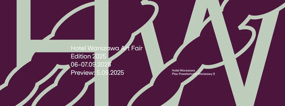 Obrazek przedstawia grafikę promocyjną wydarzenia Targi Sztuki Współczesnej w Hotelu Warszawa 2025