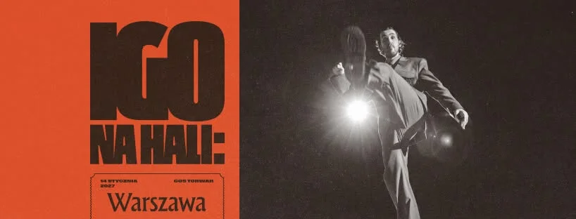 Grafika promocyjna wydarzenia Igo na hali w Warszawie – koncert