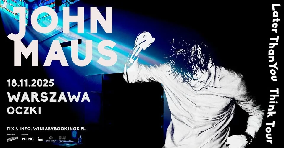 Obrazek przedstawia grafikę promocyjną wydarzenia Koncert Johna Mausa w Warszawie w listopadzie 2025