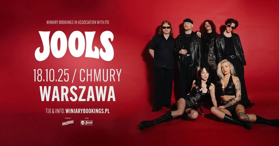 Obrazek przedstawia grafikę promocyjną wydarzenia Koncert zespołu Jools w warszawskim klubie Chmury