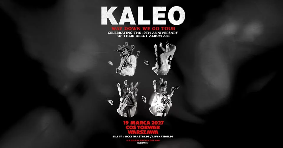 Grafika promocyjna wydarzenia KALEO – Way Down We Go Tour w Warszawie