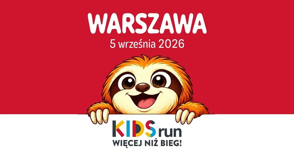 Grafika promocyjna wydarzenia Kids Run Warszawa 2026: rodzinny bieg