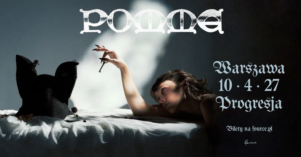 Grafika promocyjna wydarzenia Pomme w Warszawie – koncert