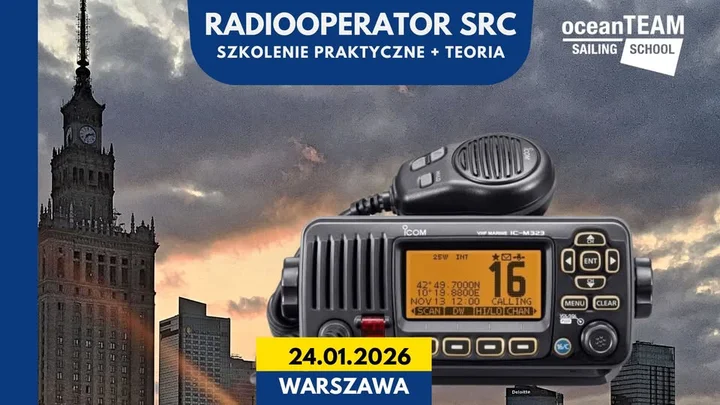 Grafika promocyjna wydarzenia Radiooperator SRC — szkolenie w Warszawie