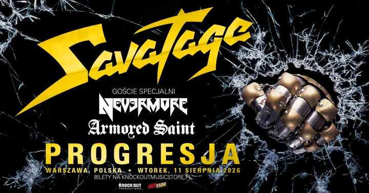 Grafika promocyjna wydarzenia Savatage + Nevermore, Armored Saint — koncert w Progresji (Warszawa)