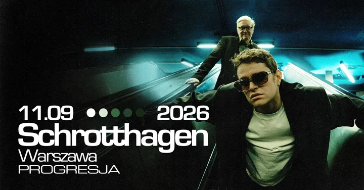 Grafika promocyjna wydarzenia Schrotthagen w Warszawie — pierwszy polski koncert w Progresji (11 września 2026)