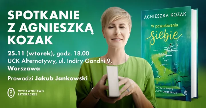 Grafika promocyjna wydarzenia Spotkanie autorskie Warszawa — W poszukiwaniu siebie z Jakubem Jankowskim