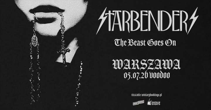 Grafika promocyjna wydarzenia Starbenders w Warszawie — koncert 5 lipca 2026 w VooDoo Club