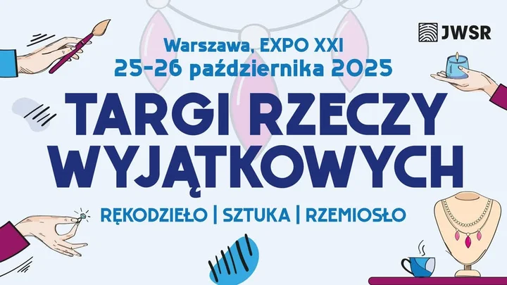 Obrazek przedstawia grafikę promocyjną wydarzenia Targi rękodzieła i sztuki w EXPO XXI w Warszawie