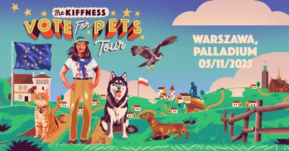 Obrazek przedstawia grafikę promocyjną wydarzenia Koncert The Kiffness w warszawskim Teatrze Palladium
