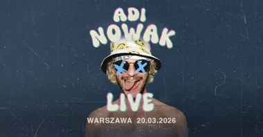 Grafika promocyjna wydarzenia ADI NOWAK · LIVE · Warszawa — koncert w Niebo, 20 marca 2026