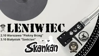 Grafika promocyjna wydarzenia Leniwiec + Skankan koncert w Warszawie