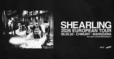 Grafika promocyjna wydarzenia Shearling w Chmurach — koncert noise/post‑rock, 6 maja 2026