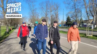 Grafika promocyjna wydarzenia Spacer Męski WARSZAWA — poranny spacer i rozmowy dla mężczyzn