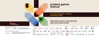 Grafika promocyjna wydarzenia Student Games Festival
