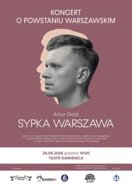 Grafika promocyjna wydarzenia Sypka Warszawa – koncert o Powstaniu Warszawskim