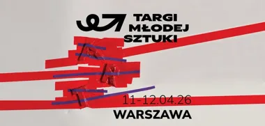 Grafika promocyjna wydarzenia Targi Młodej Sztuki w Warszawie: weekend z młodą sztuką, artystami i oryginalnymi pracami