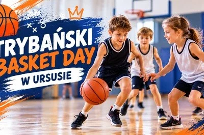 Grafika promocyjna wydarzenia Trybański Basket Day w Ursusie