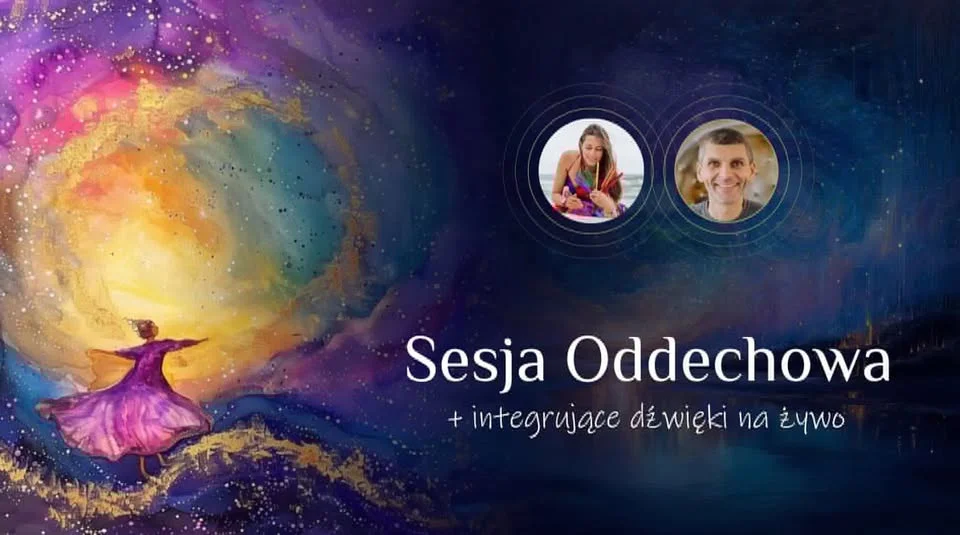 Grafika promocyjna wydarzenia Warszawa Sesja Oddechowa – oddech i dźwięki