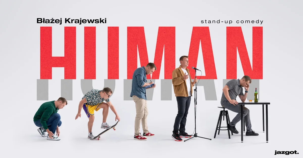 Grafika promocyjna wydarzenia WARSZAWA – Stand-up Błażej Krajewski – program „Human” – III termin