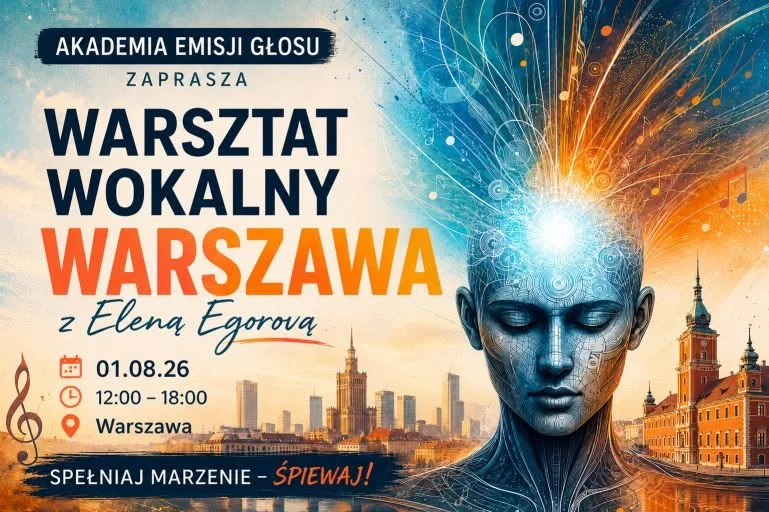 Grafika promocyjna wydarzenia Warsztat Wokalny „Uwolnij Głos” – Warszawa
