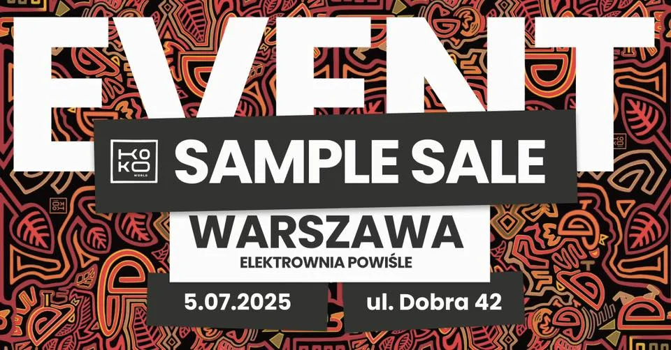 Grafika promocyjna wydarzenia Wyprzedaż unikatowych ubrań KOKOworld w Warszawie
