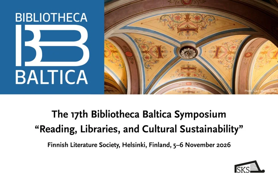 Grafika promocyjna wydarzenia XVII międzynarodowe sympozjum Bibliotheca Baltica „Reading, Libraries, and Cultural Sustainability”