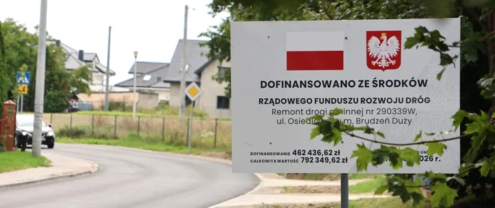 Prawie kilometr nowej drogi w gminie Brudzeń Duży. Jest bezpieczniej