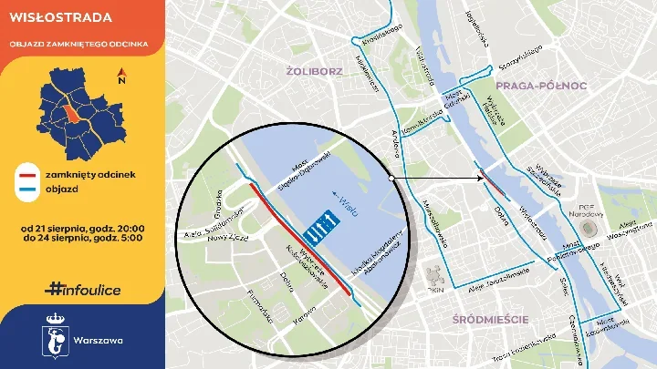 Wisłostrada z utrudnieniami. Ruch przejmie druga jezdnia