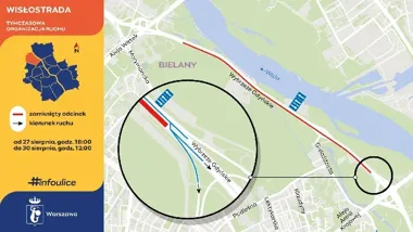 Nowy asfalt na bielańskim odcinku Wisłostrady. Prace potrwają cały weekend