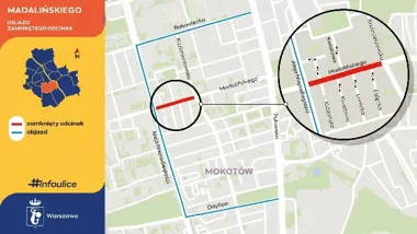 Ulica Madalińskiego zostanie zamknięta. Zaczyna się remont jezdni