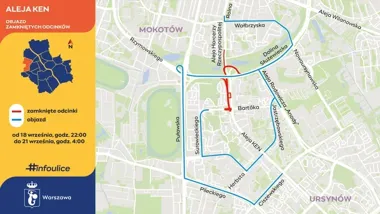 Weekendowy remont Alei KEN. Kierowcy pojadą objazdami