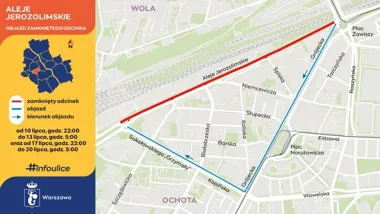 Dwa weekendy utrudnień na Alejach Jerozolimskich. Rusza remont na Ochocie