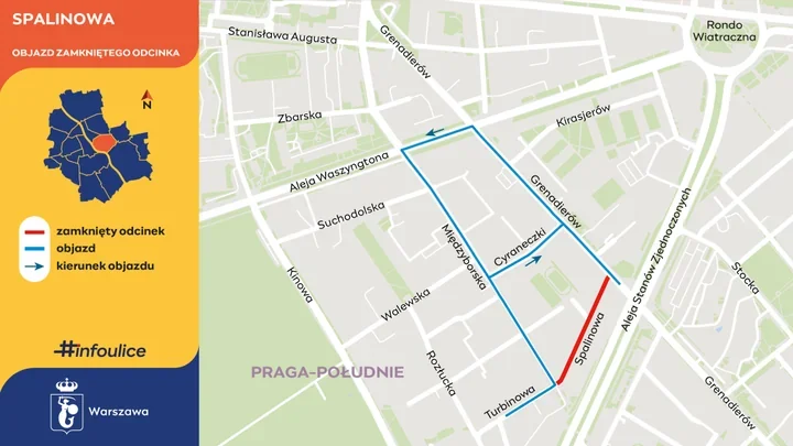 Spalinowa w remoncie. Zamknięta ulica i objazd dla autobusów